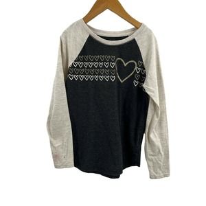 Cat &‎ Jack Heart Long Sleeve Baseball Sleeve Tee Size Small